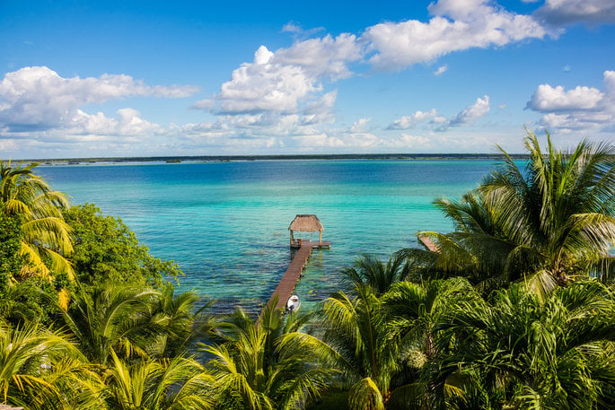 Stunning view of Lake Bacalar - a must-see on couples getaway to Cancun with Cancun Adventures
