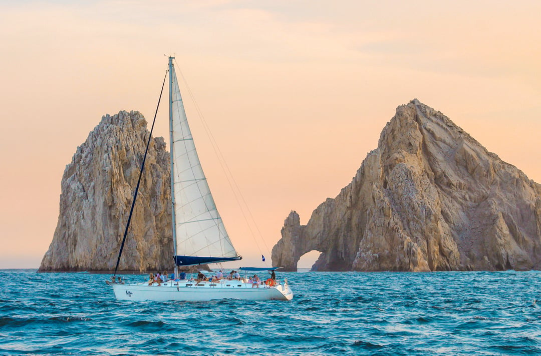 luxury sunset sailing in the arch of cabo san lucas