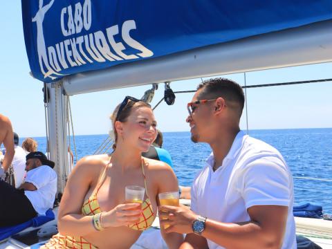 Clients on a Cabo Adventures sailing trip