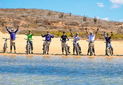 Cabo vacationers on electric mountain bike cabo adventures tour