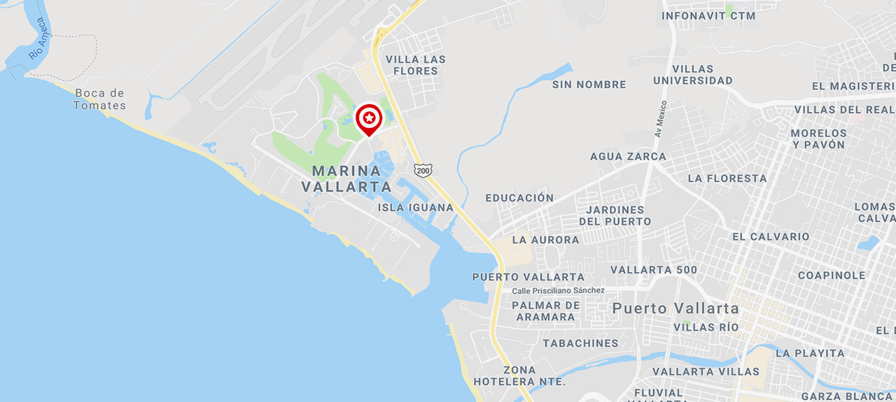 google map of princesa shipwreck tour location near puerto vallarta