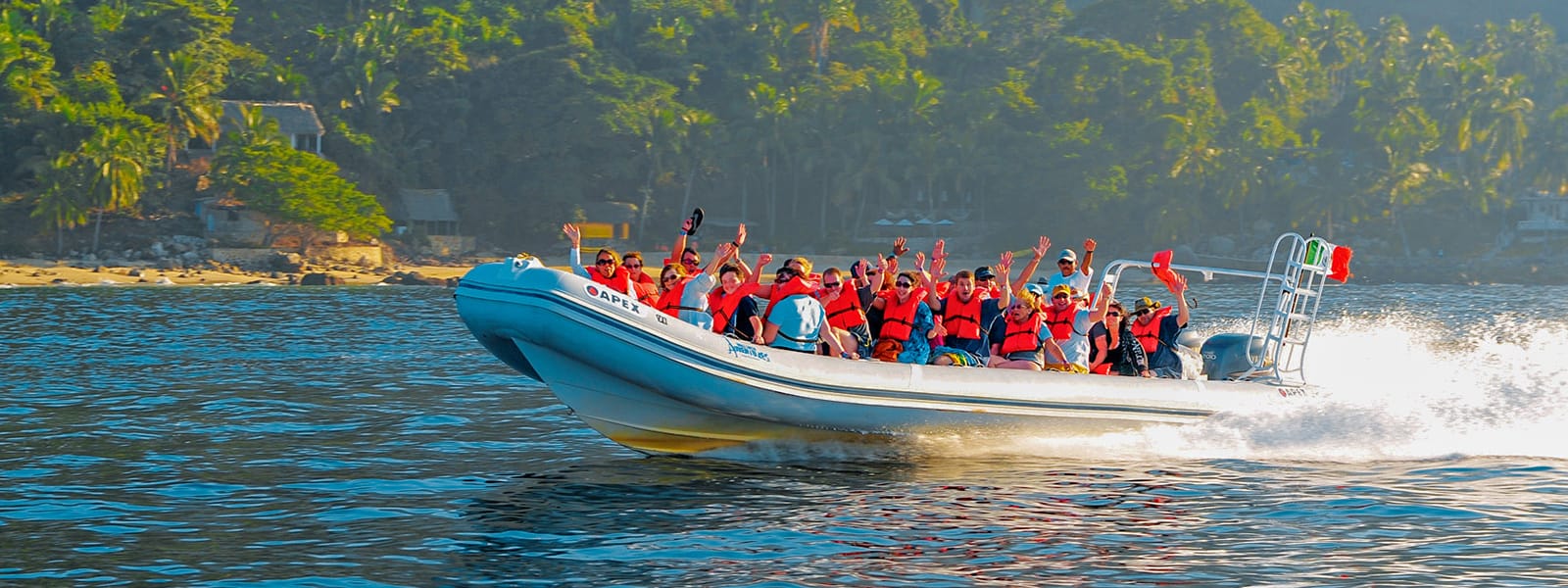 Speedboat through the bay in Puerto Vallarta