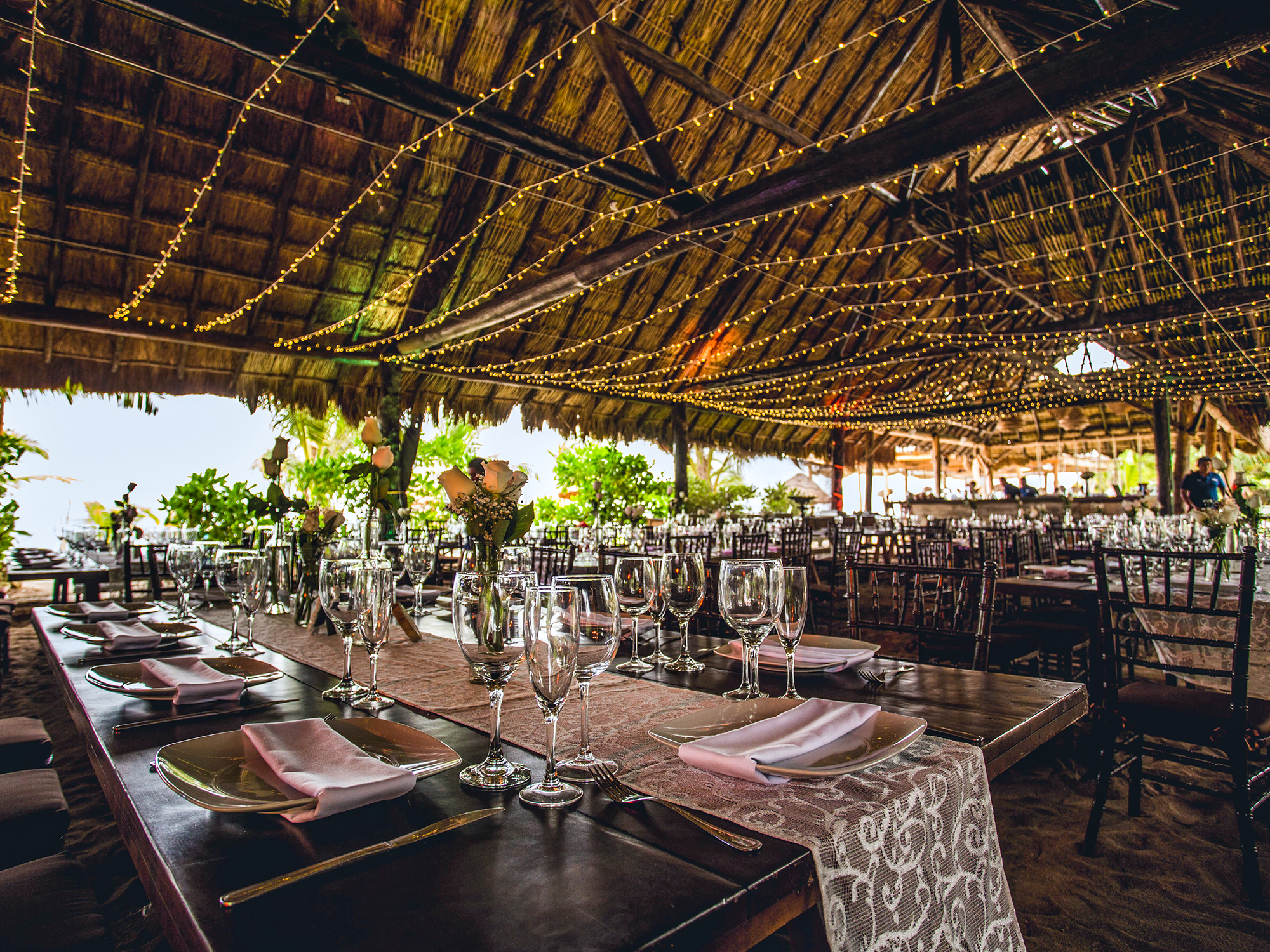 punta venado beach club wedding dining table