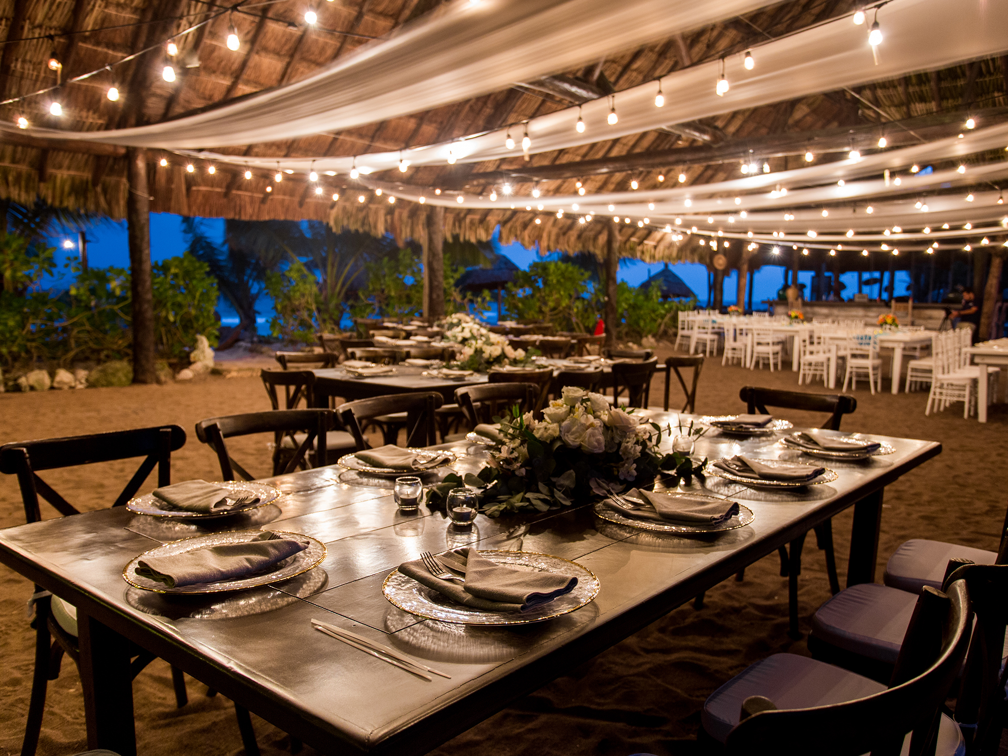 punta venado beach club wedding dining table