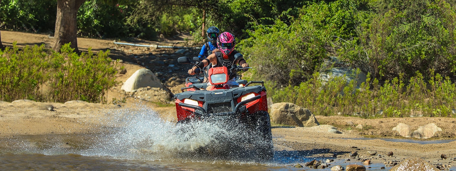 atv riding through canyons and desert 