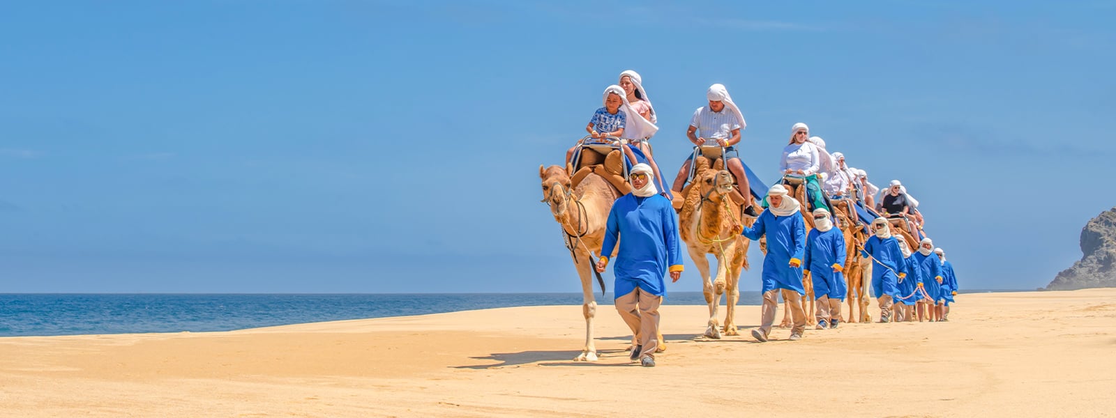 camel ride at the beach in Cabo 