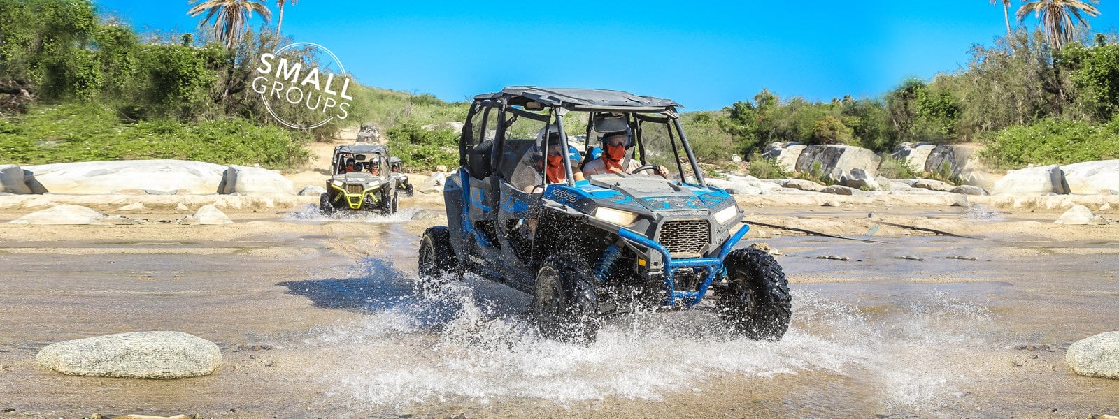 vacationers 4 wheeling in cabo mexico desert