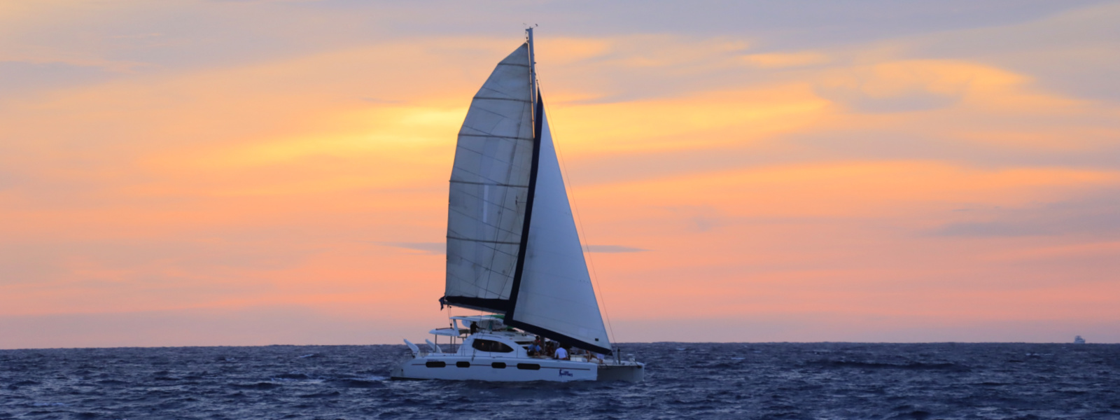 sunset sailing catamaran in Los Cabos