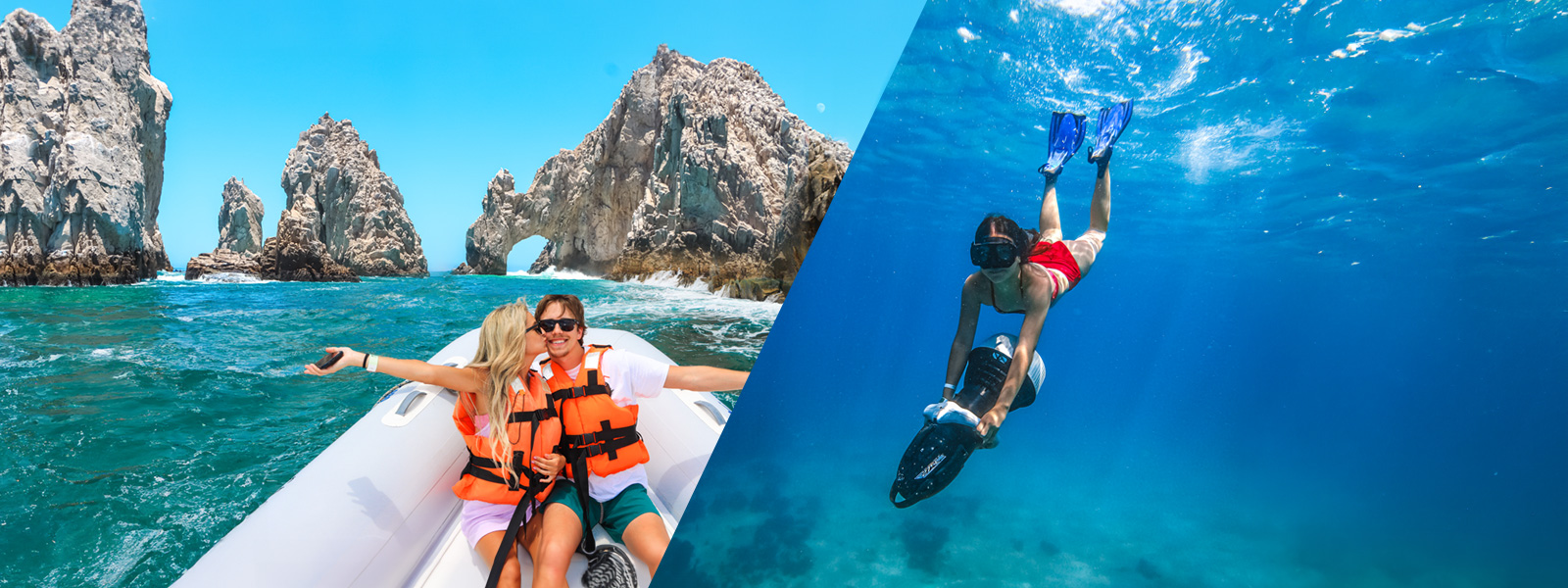 Enjoy a visit to Cabo Arch and a wonderful snorkeling session in this Cabo vacation package