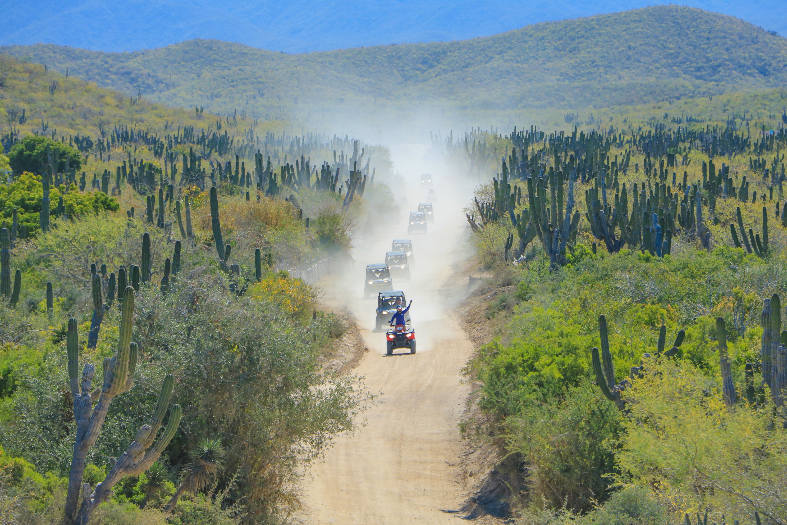 ATV's driving through Cabo desert