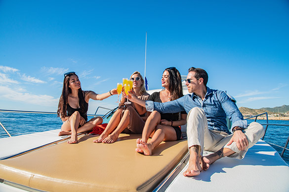 Small group of 4 on a private yacht tour in Cabo