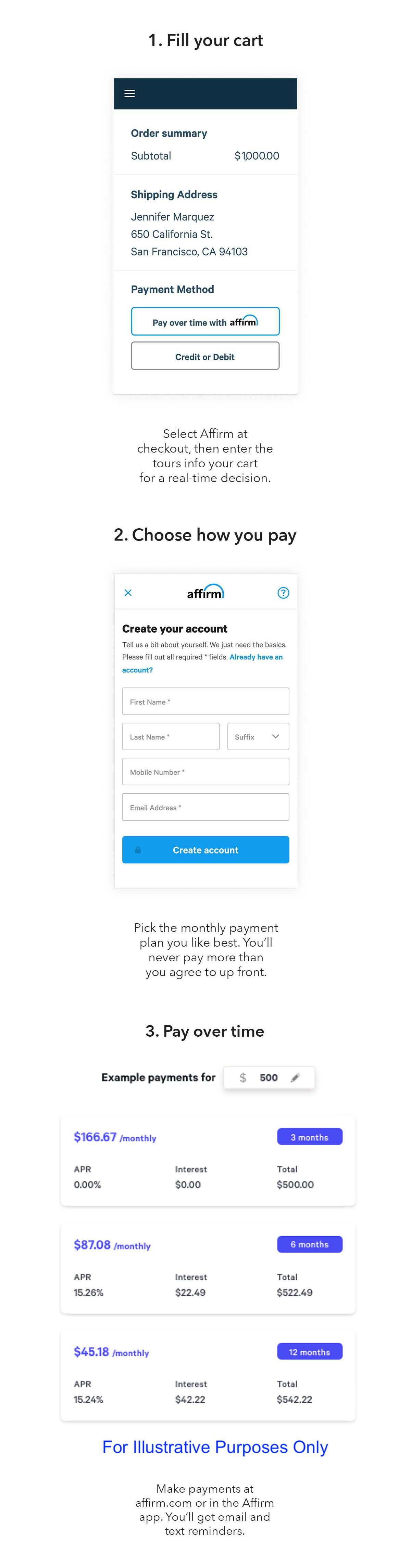 Pay as low as zero percent interest with Affirm