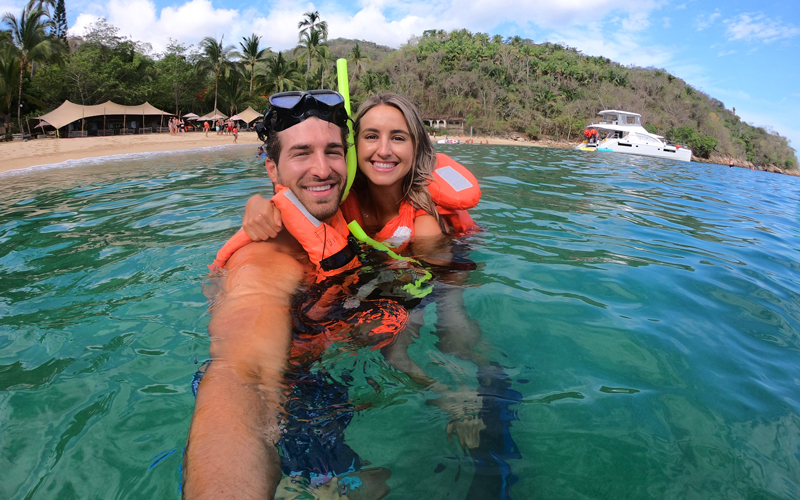 Snorkeling at Majahuitas beach