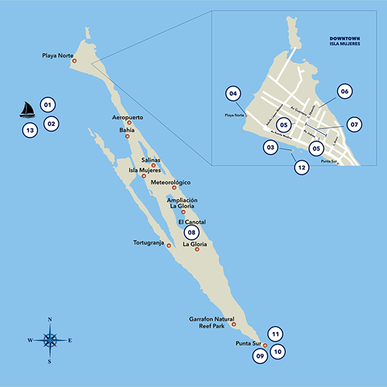 Isla Mujeres Map