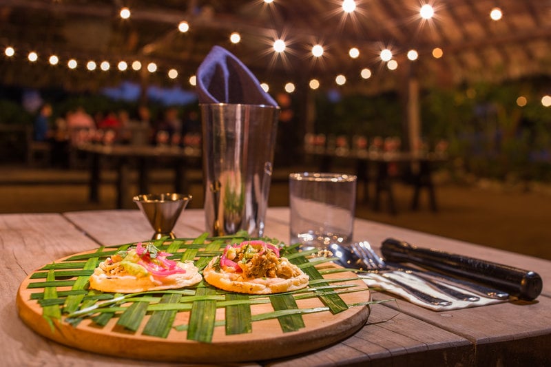 two tacos at punta venado's traveler's table fine dining tour