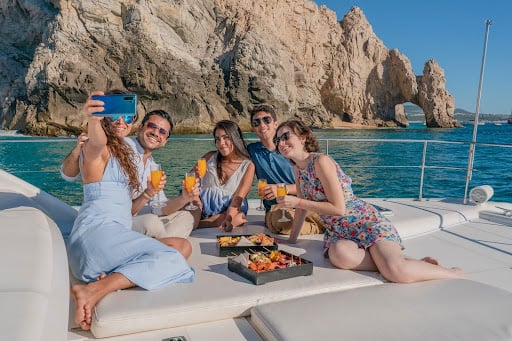Group of travelers on Cabo Adventures’ Luxury Whale Watching tour