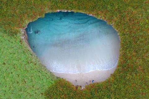 Hidden beach at Marietas Islands