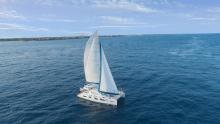 catamaran on the waters of cancun