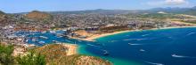 panoramic view of cabo san lucas bay in mexico
